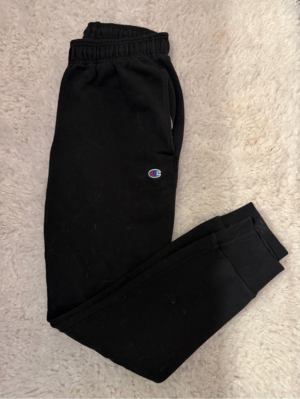 Champion Black Jogger Sweatpants with Small Logo
